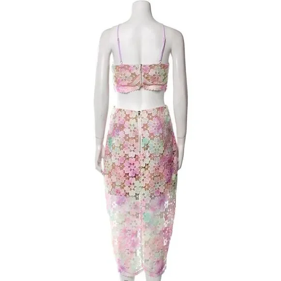 Elliatt Salerno Floral lace Wedding guest dress multicolor size S NWT $394 - Picture 3 of 8